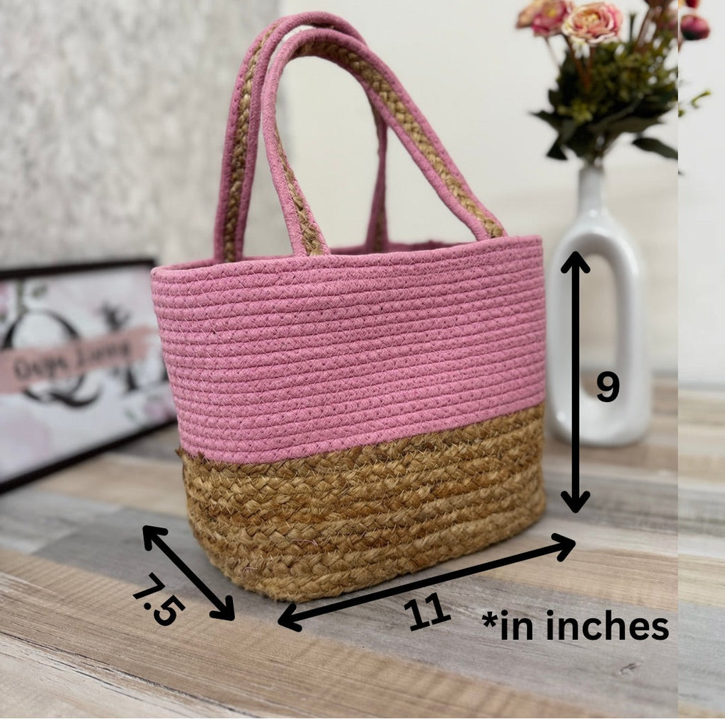 Set of 2 Big Hamper basket - Pink & Grey