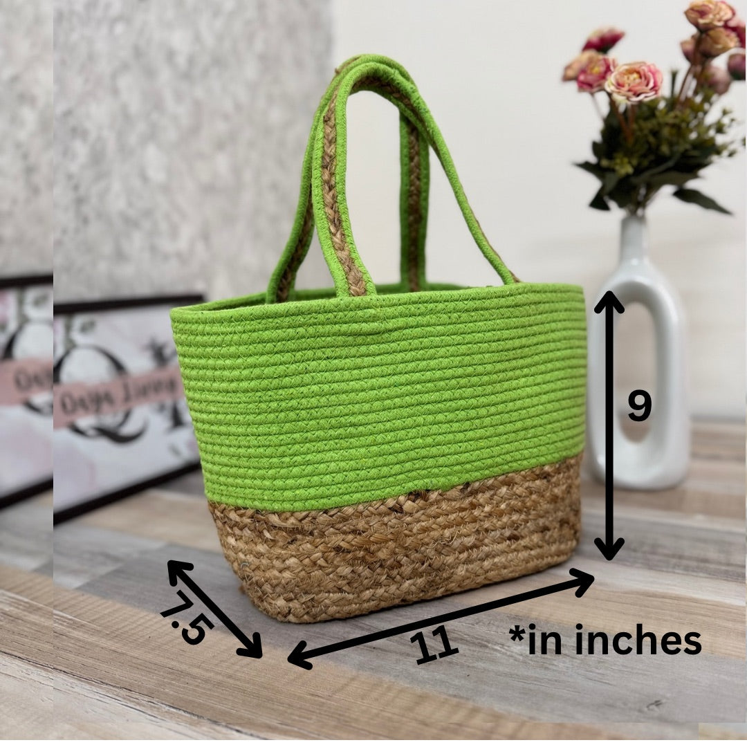Green-Jute Hamper Basket
