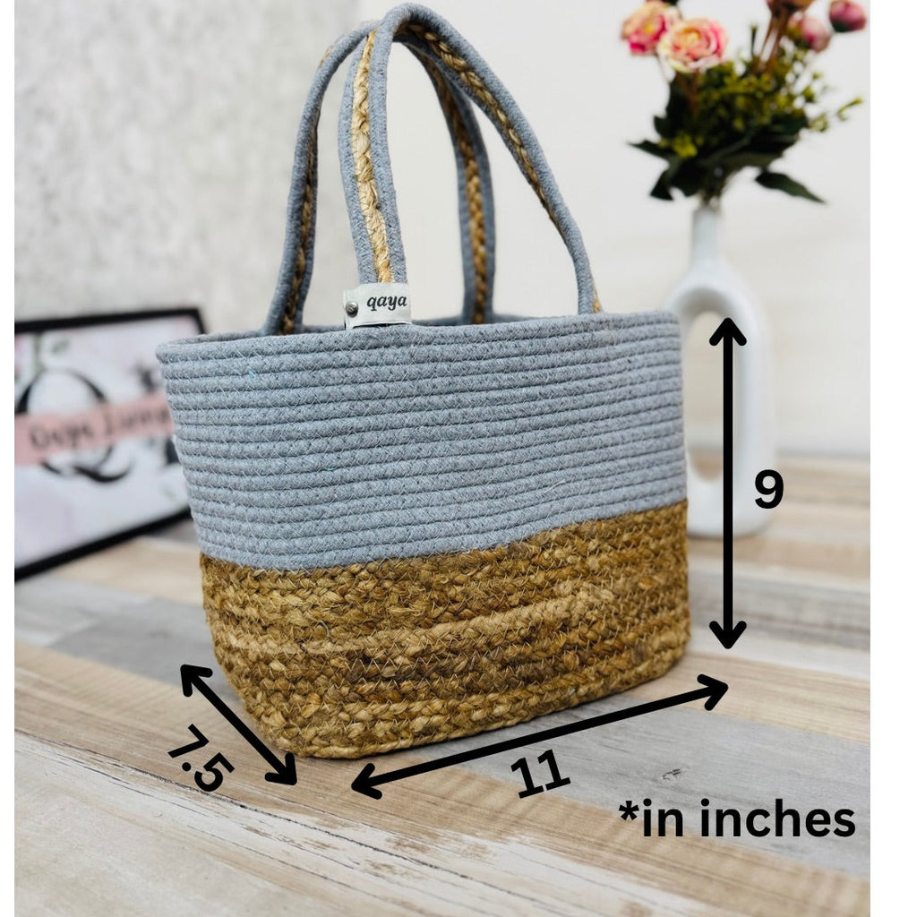 Grey-Jute Hamper Basket