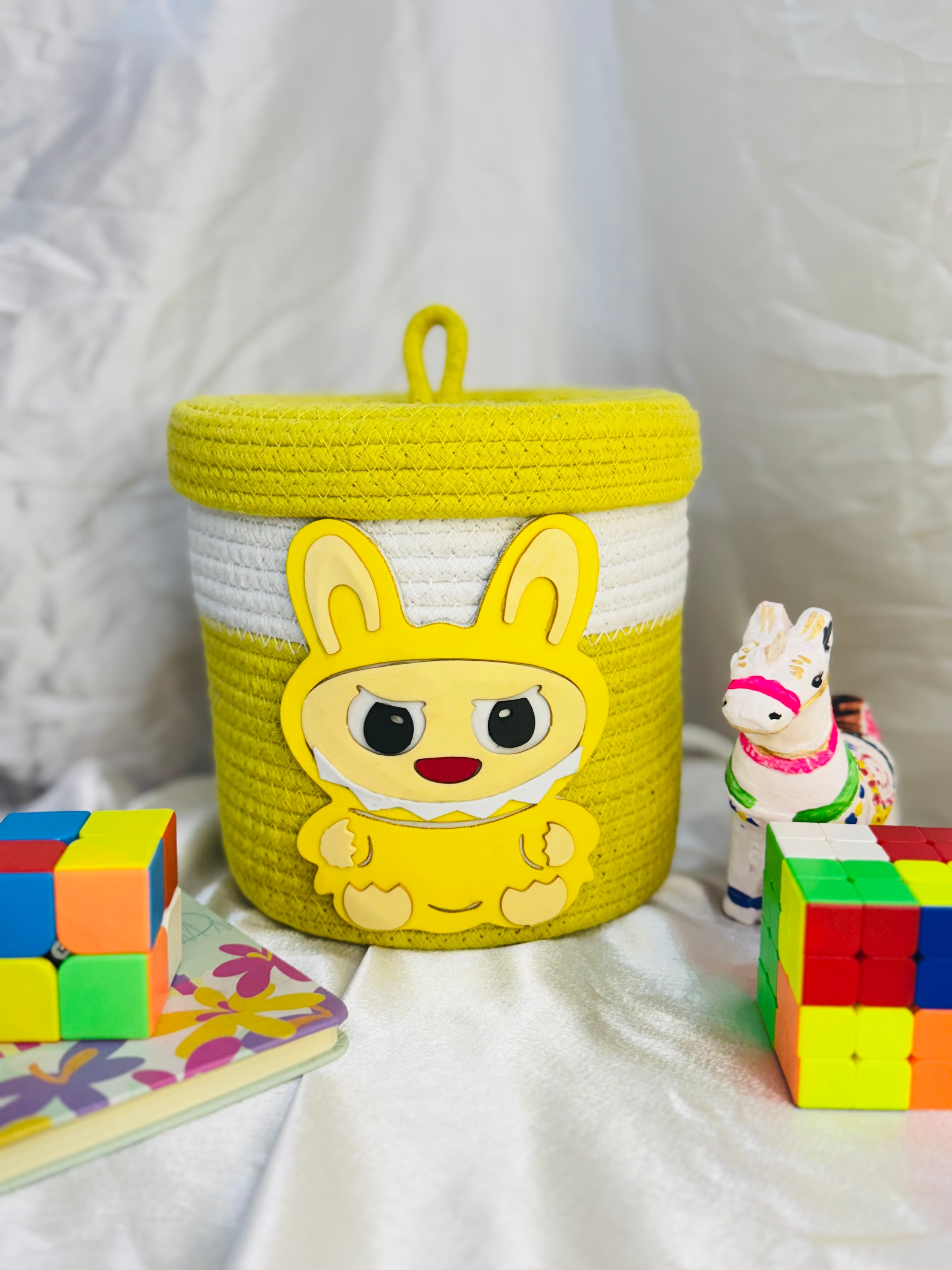 Set of 2 Labubu Basket - Beige+yellow