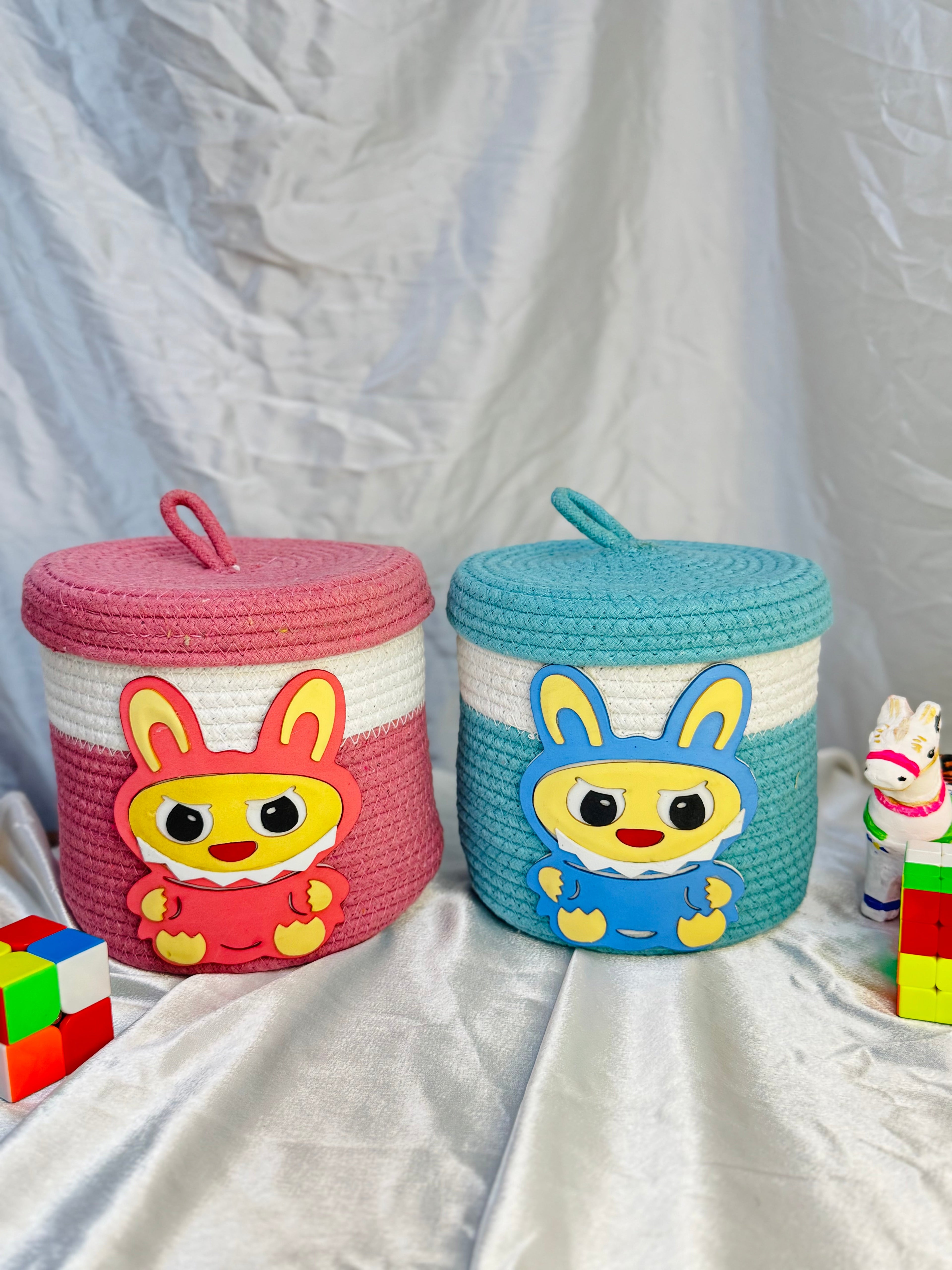 Set of 2 Labubu Basket - Blue+Pink