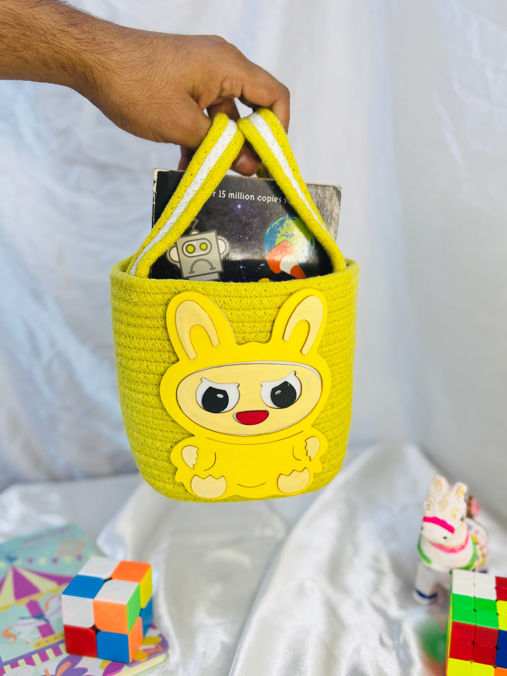 Labubu Hamper Basket - Lemon Yellow