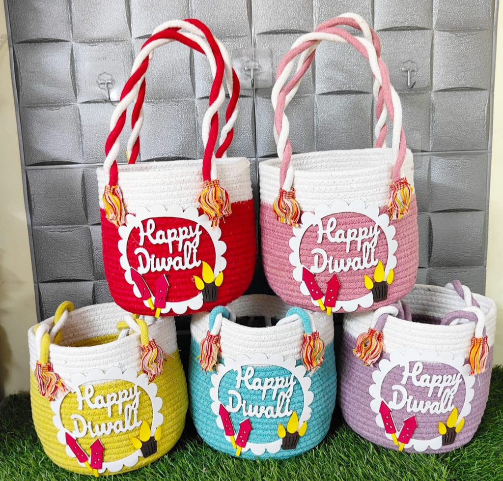 Yellow Happy Diwali  Hamper Basket