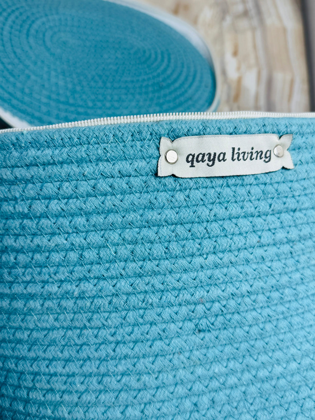Zipper Basket - aqua blue