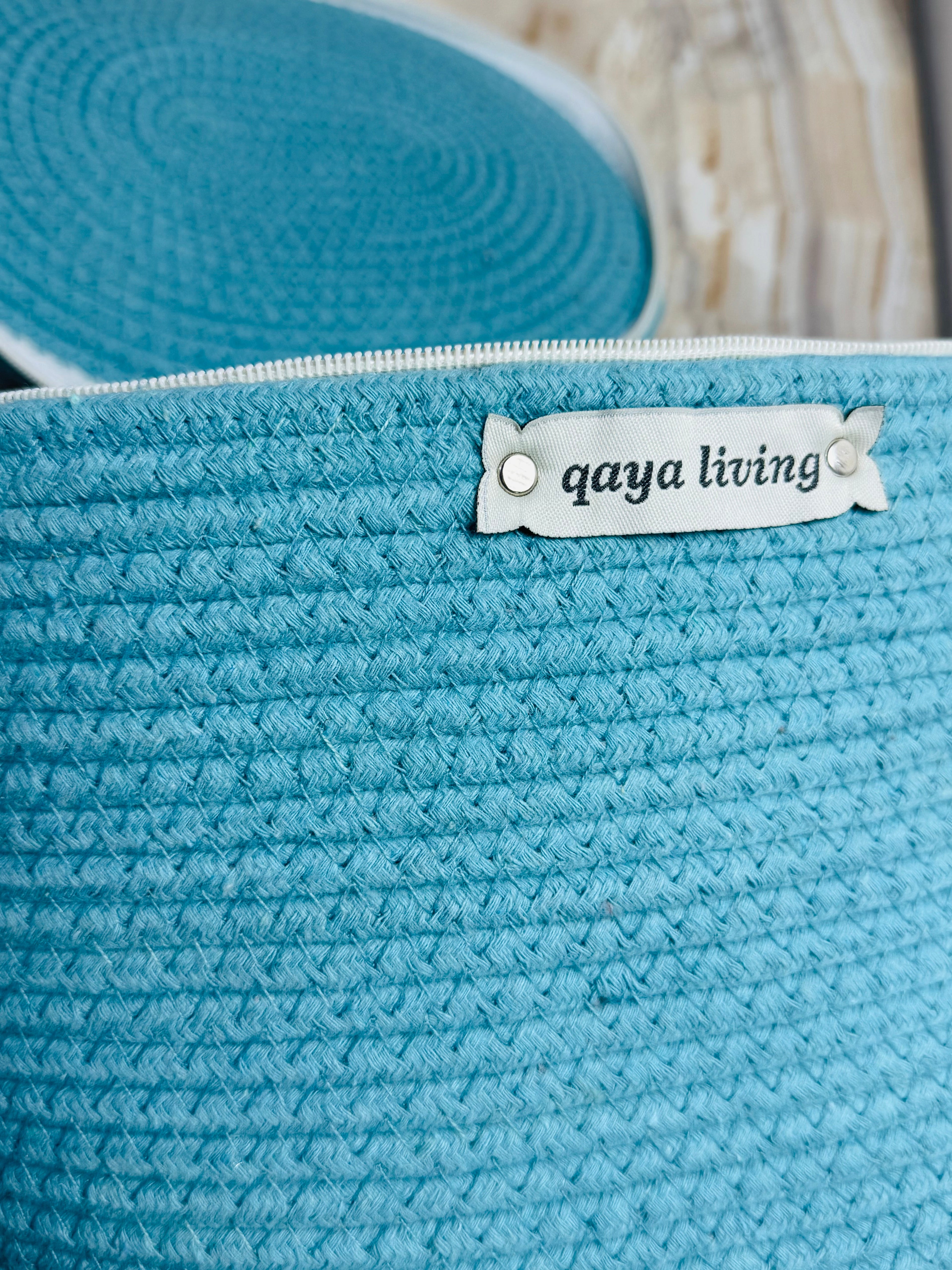 Zipper Basket - aqua blue