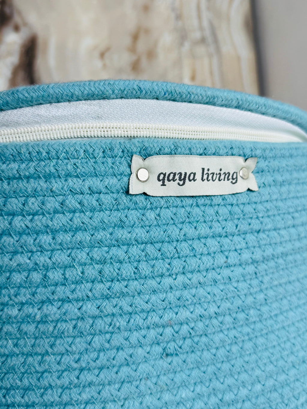 Zipper Basket - aqua blue