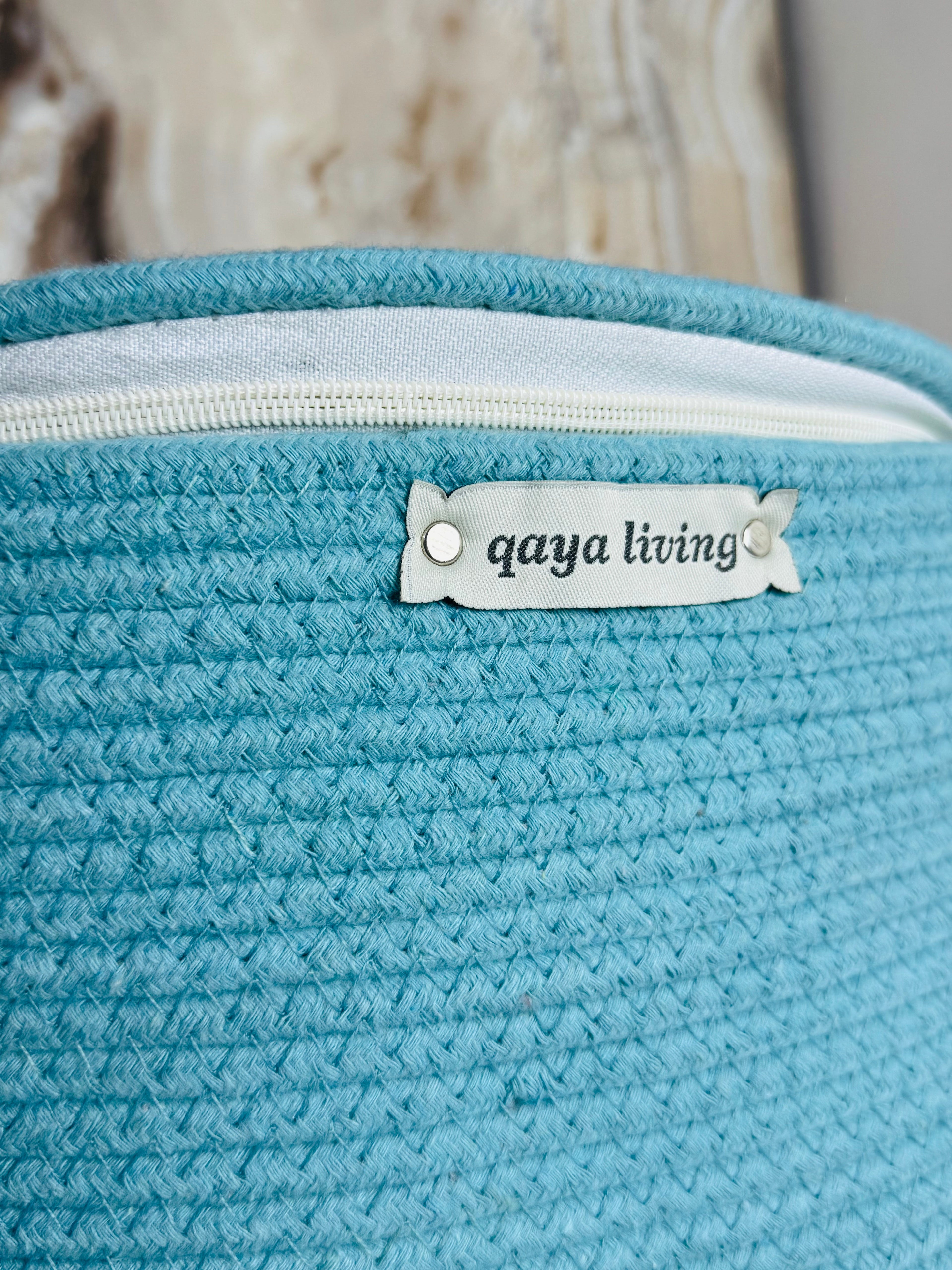 Zipper Basket - aqua blue
