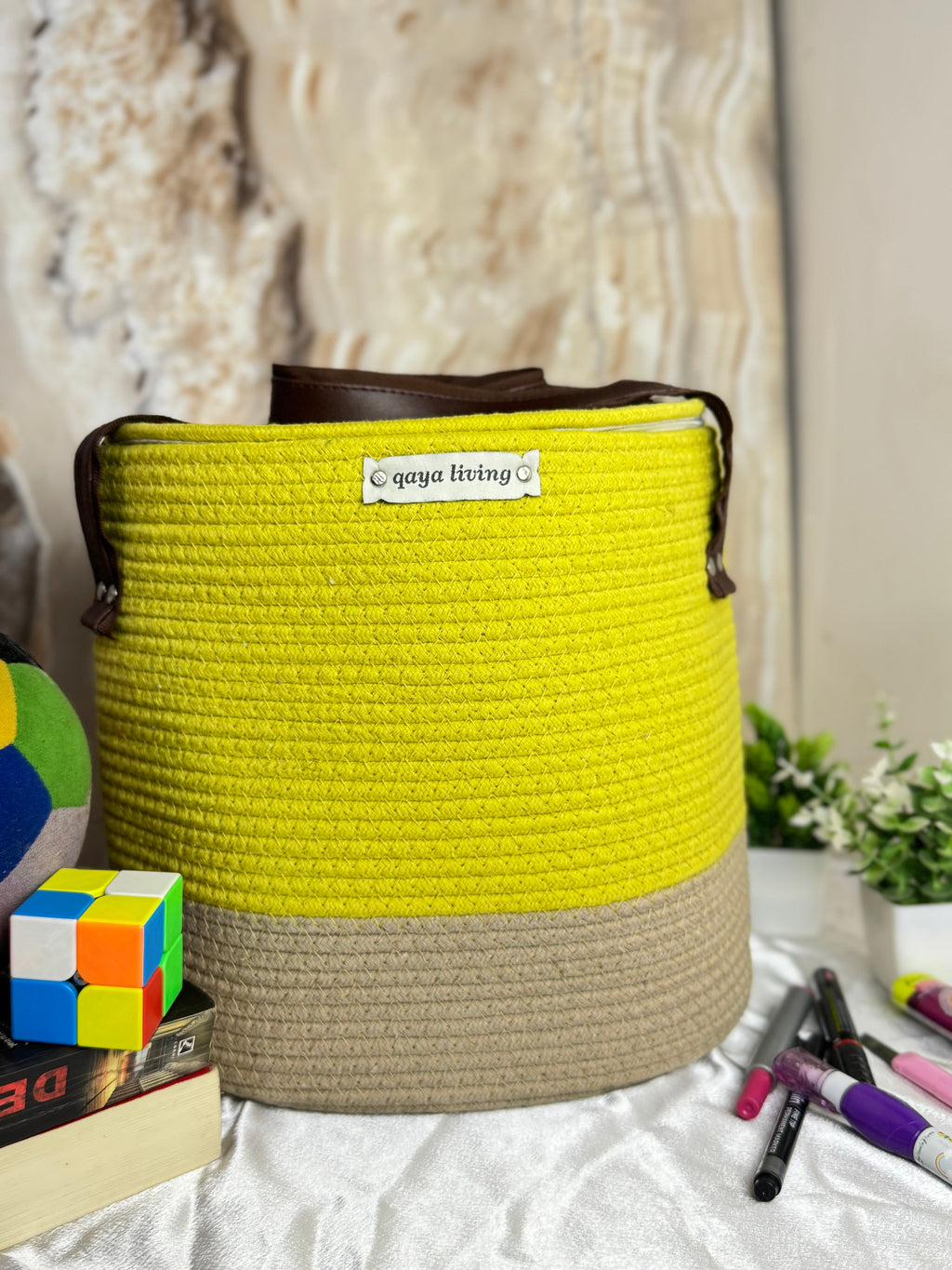 Zipper Basket - lemon yellow