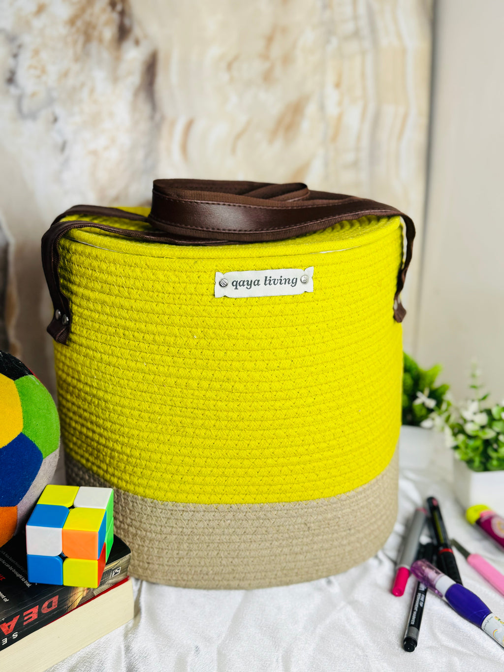 Zipper Basket - lemon yellow