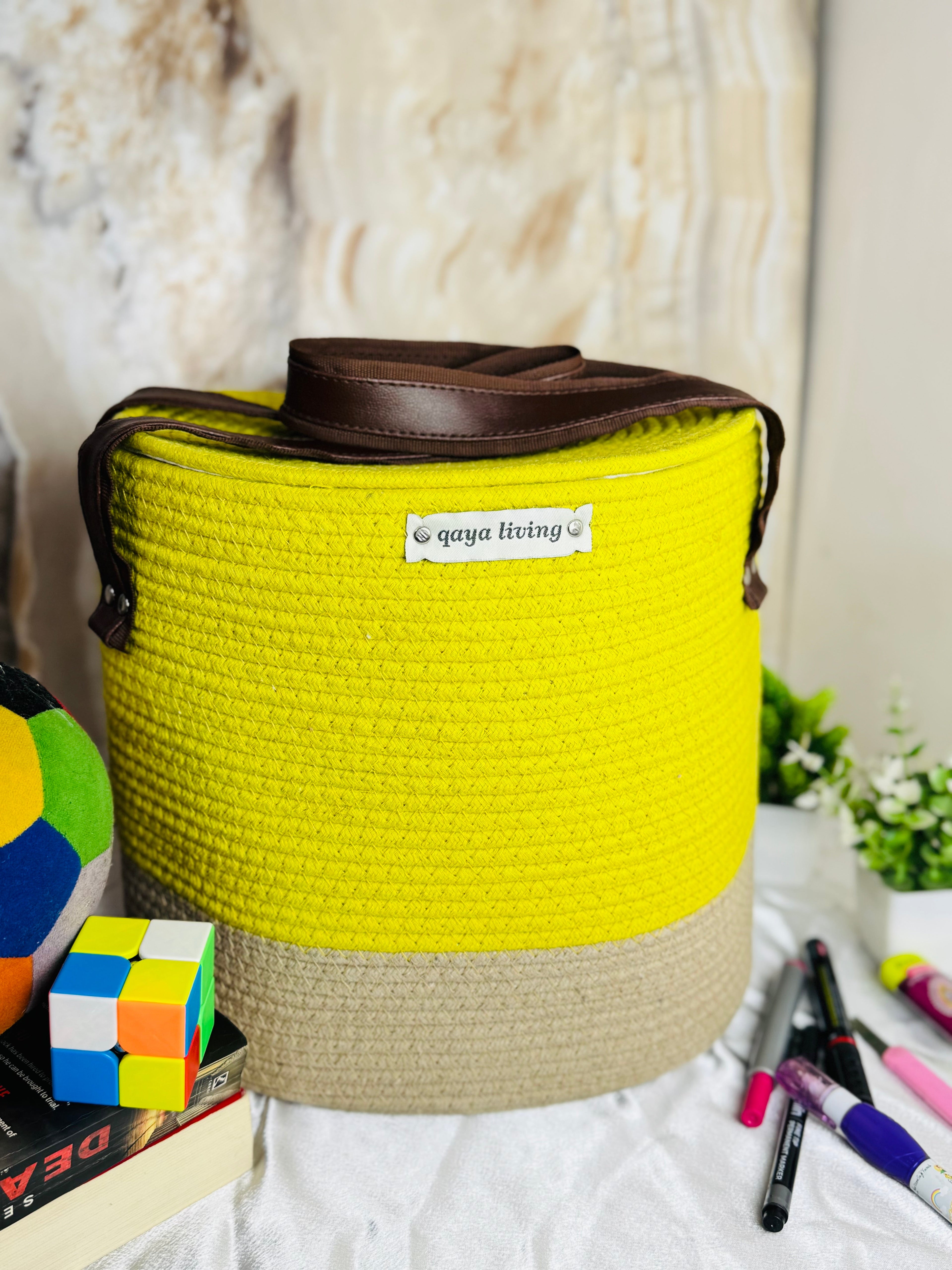 Zipper Basket - lemon yellow