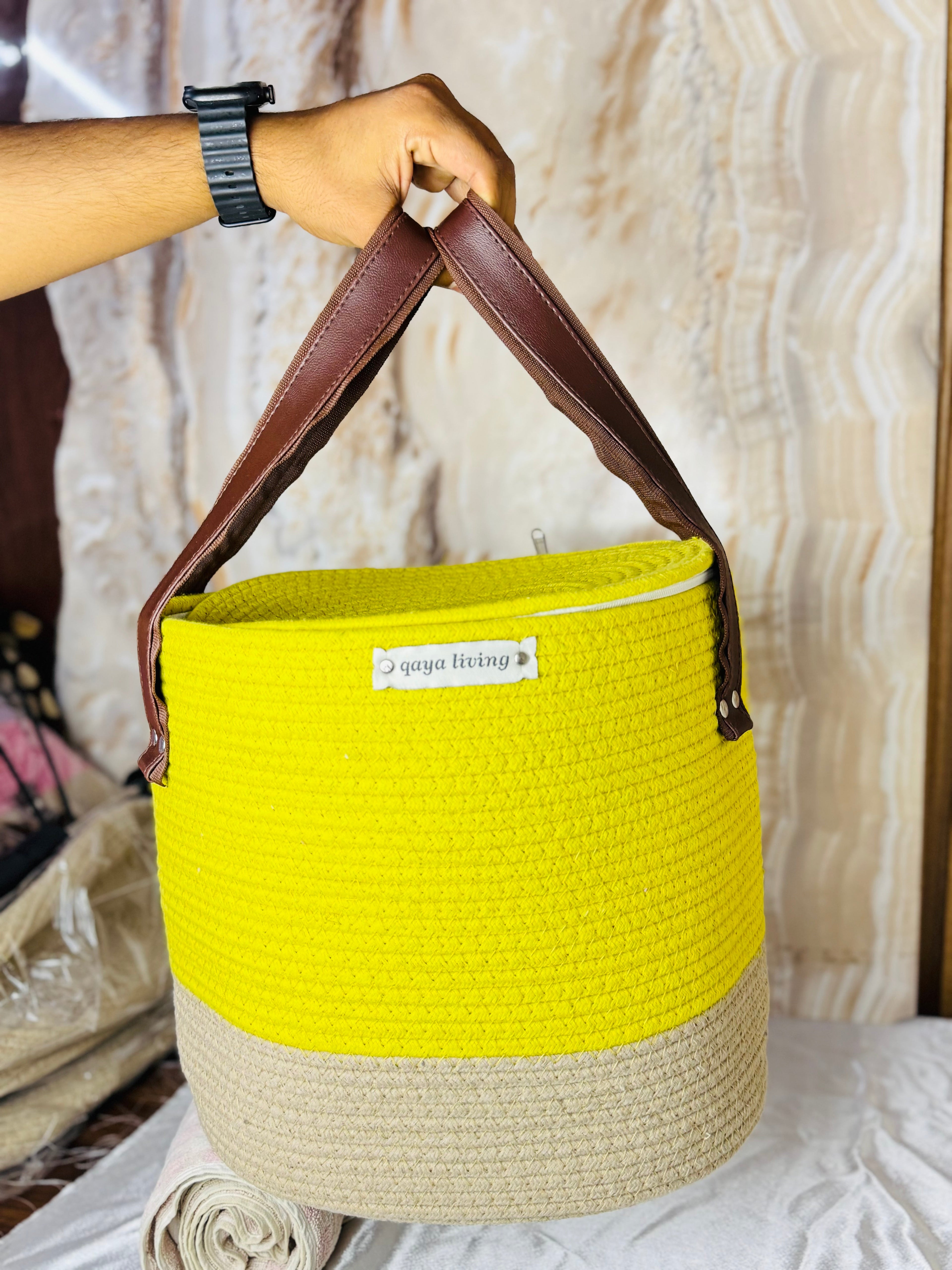 Zipper Basket - lemon yellow