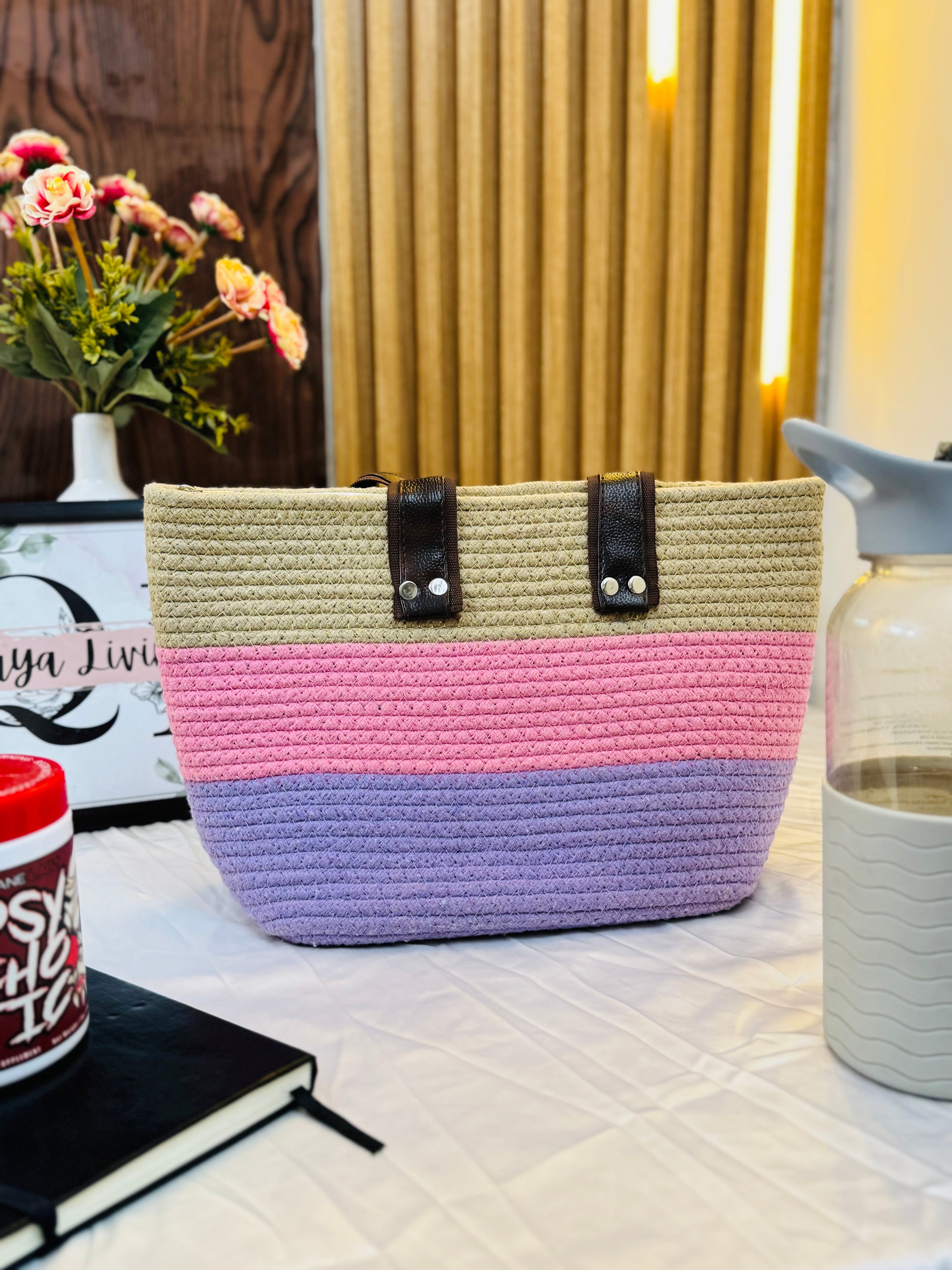 Set Of 2 Wonder Shoulder Bag - Pink & Rainbow