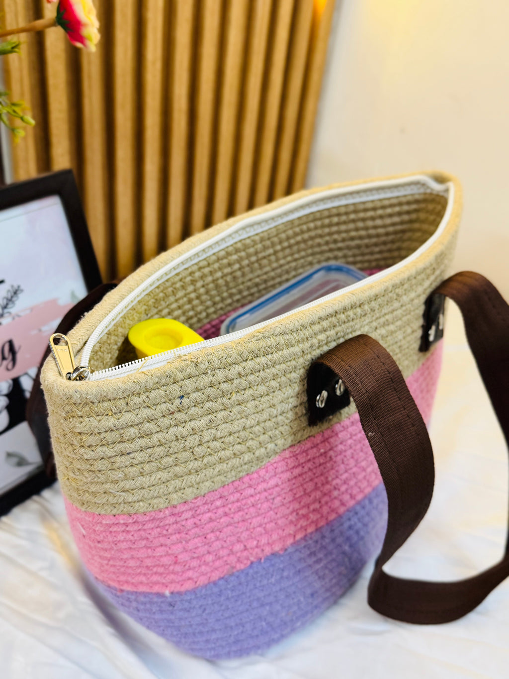 Set of 2 Wonder Shoulder Bag - Rainbow & Beige