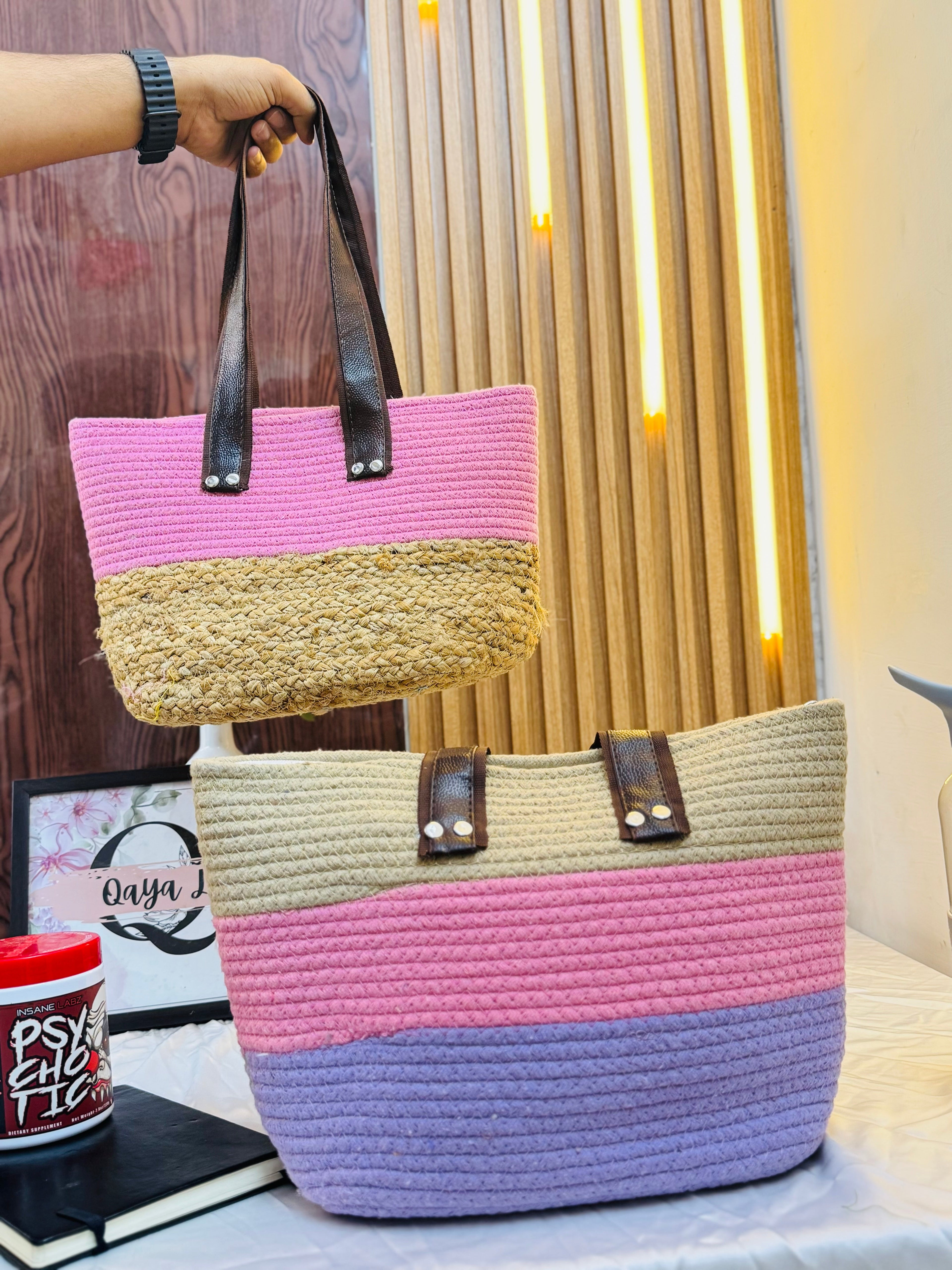 Set Of 2 Wonder Shoulder Bag - Pink & Rainbow