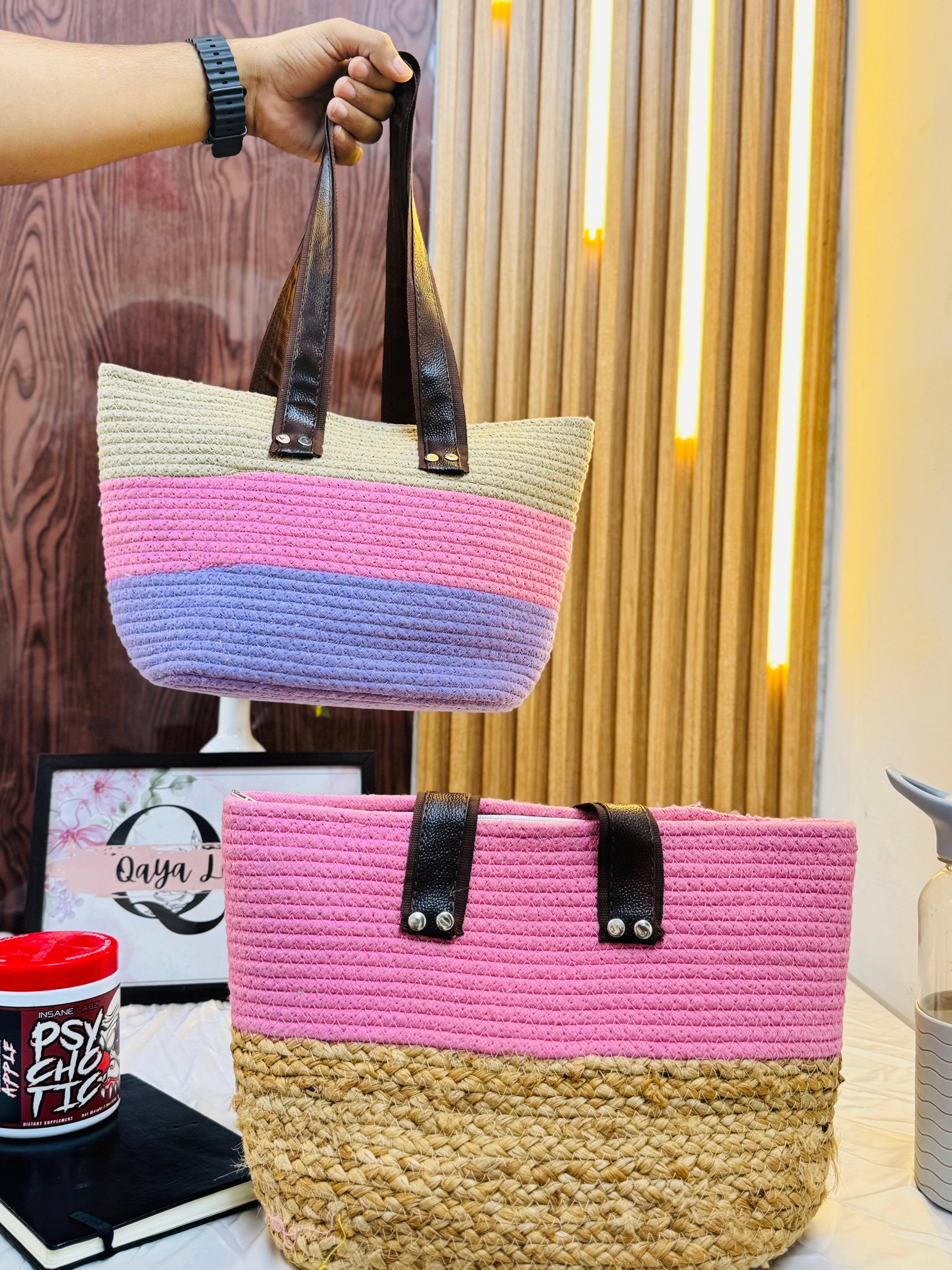 Set Of 2 Wonder Shoulder Bag - Pink & Rainbow