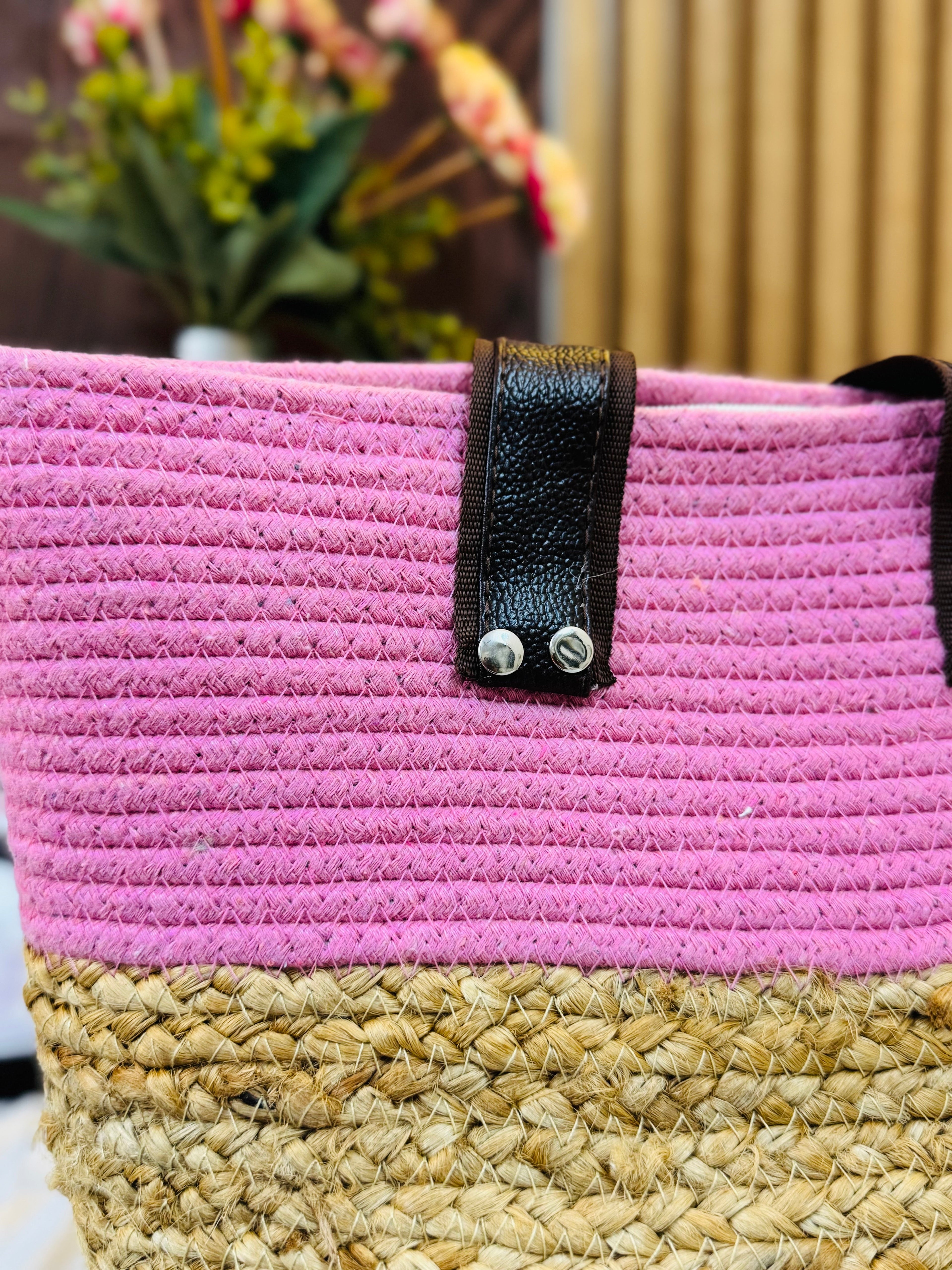 Wonder Shoulder Bag - Pink Jute