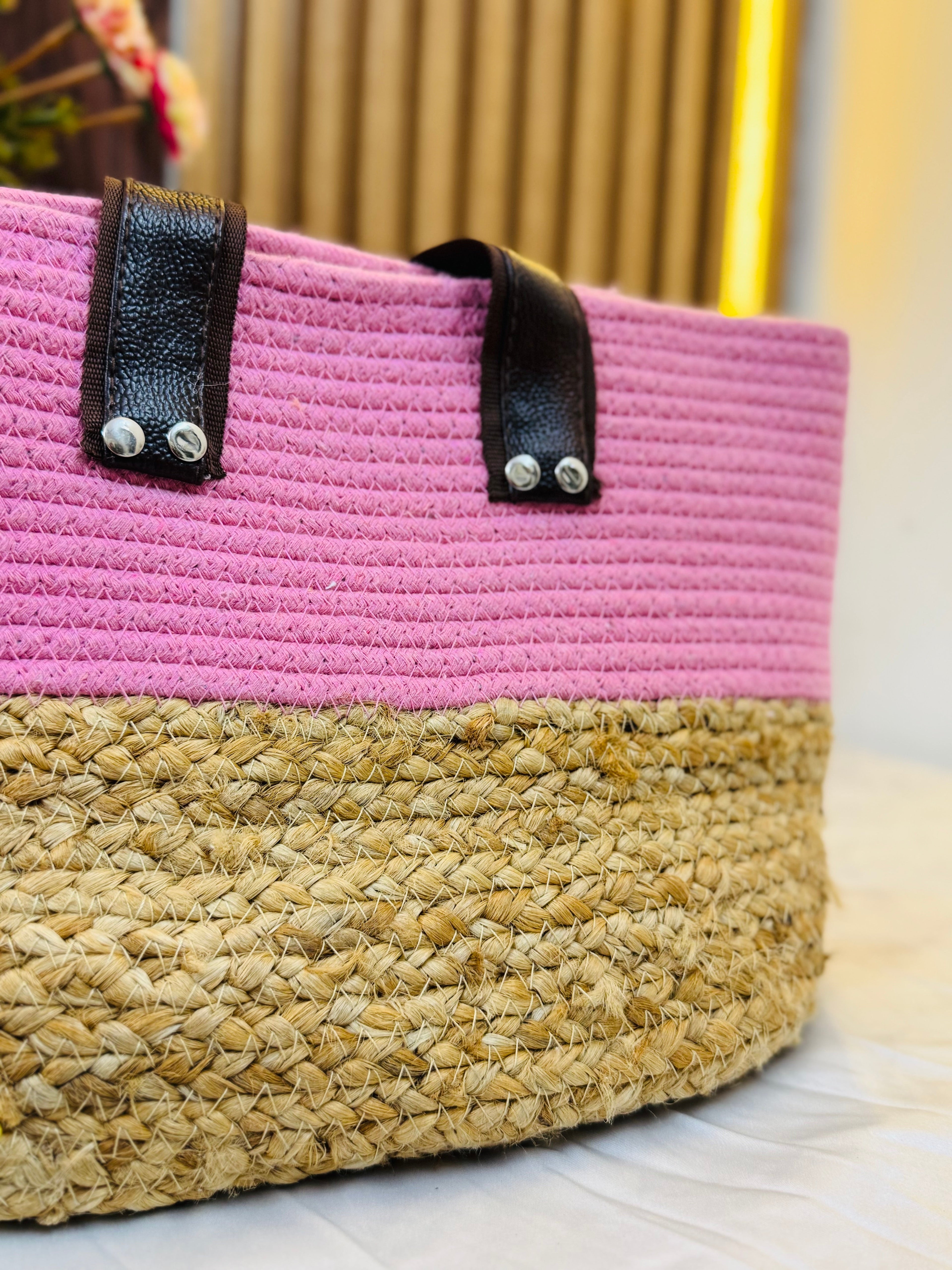 Wonder Shoulder Bag - Pink Jute