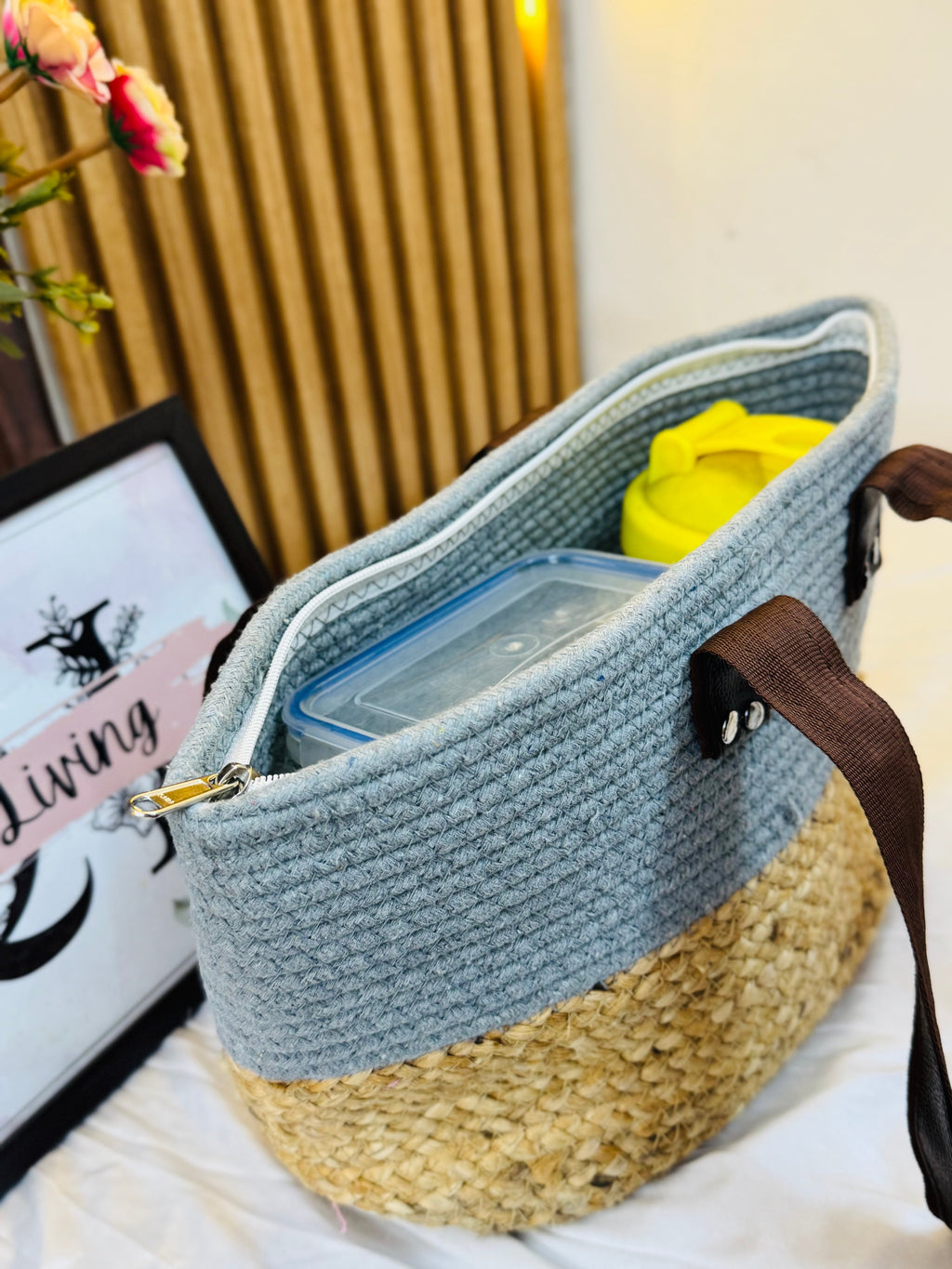 Wonder Shoulder Bag - Grey Jute