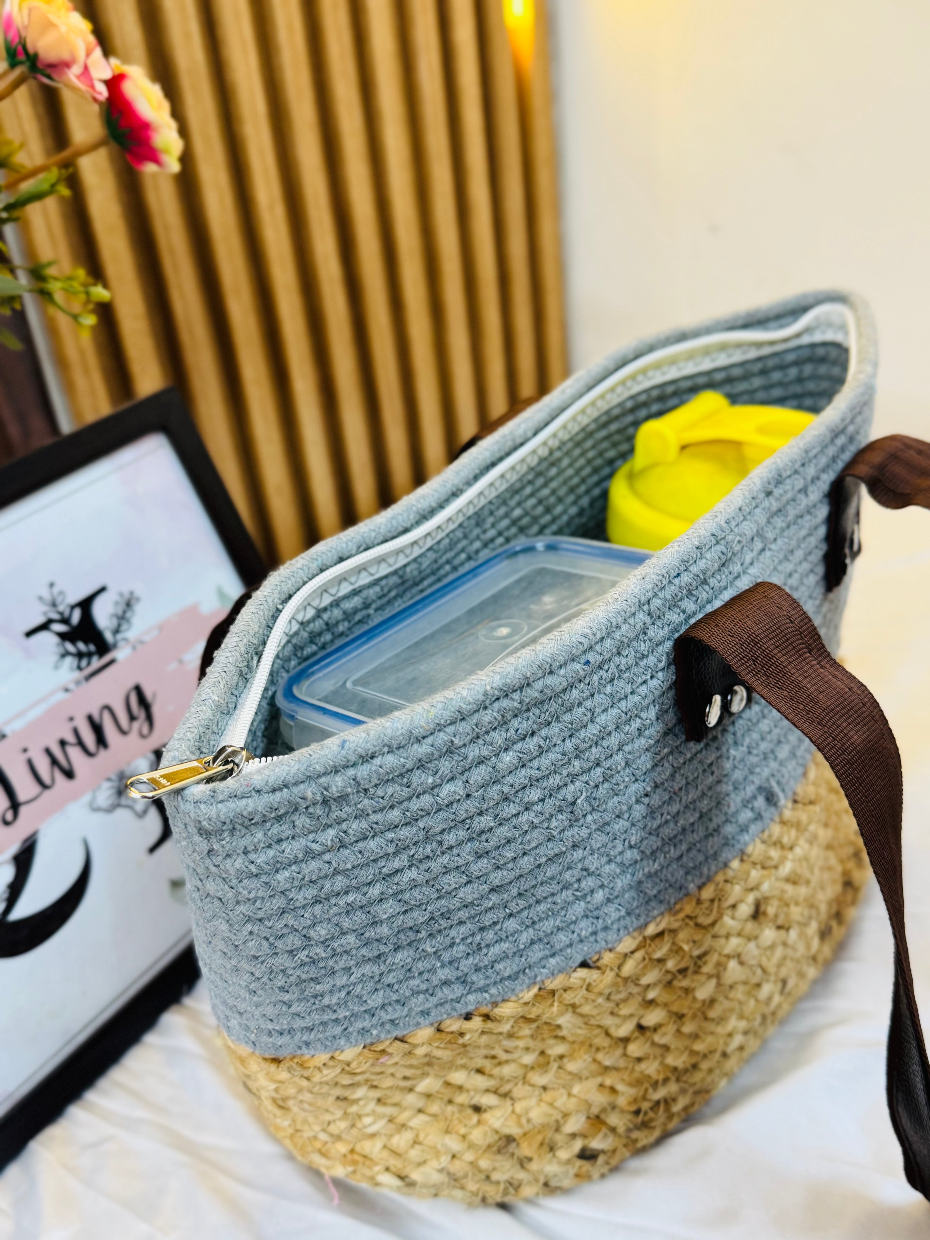 Wonder Shoulder Bag - Grey Jute